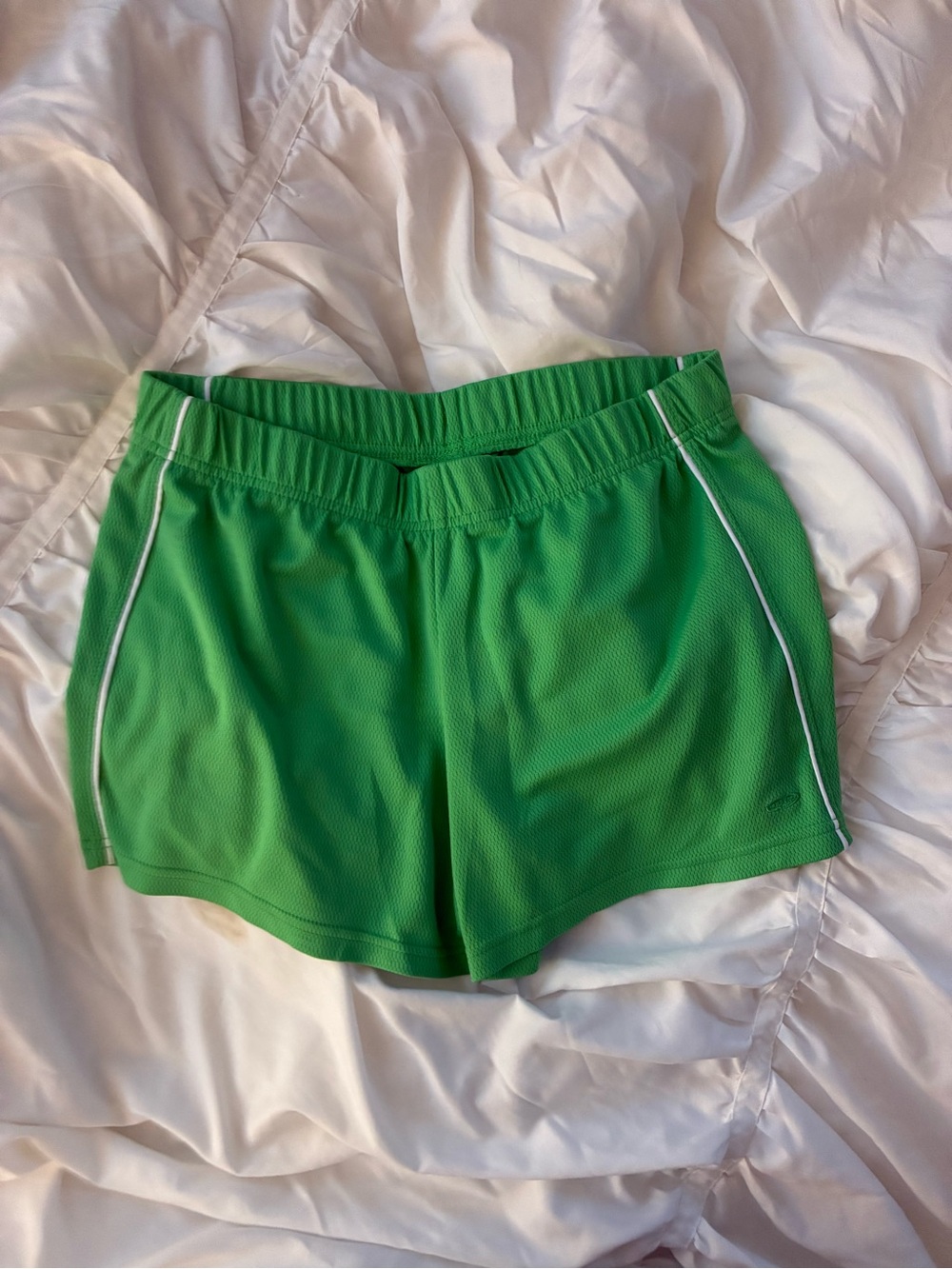 Champion Green Athletic Shorts with White Piping